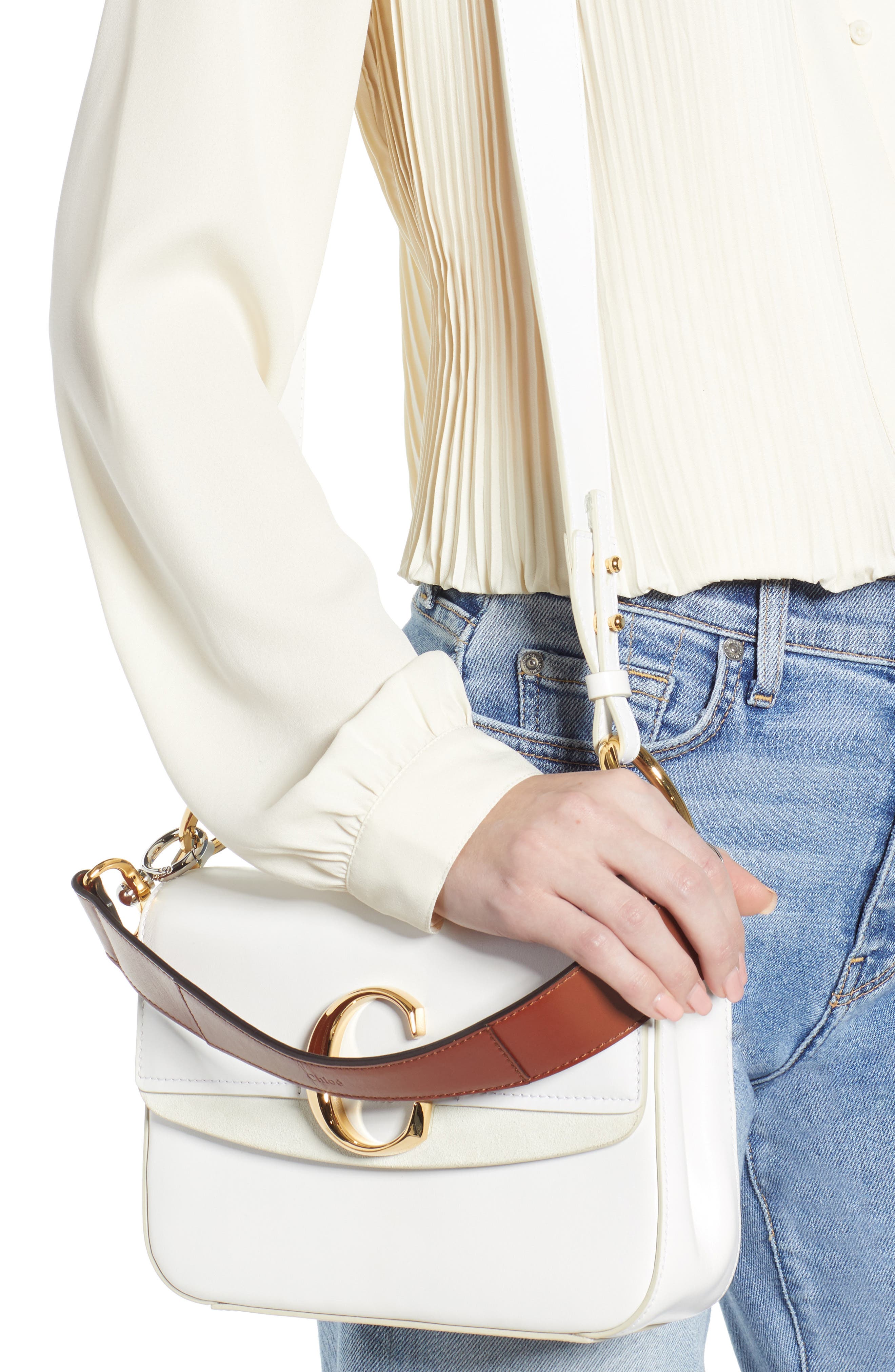 Chloé Leather Shoulder Bag, Alternate, color, 