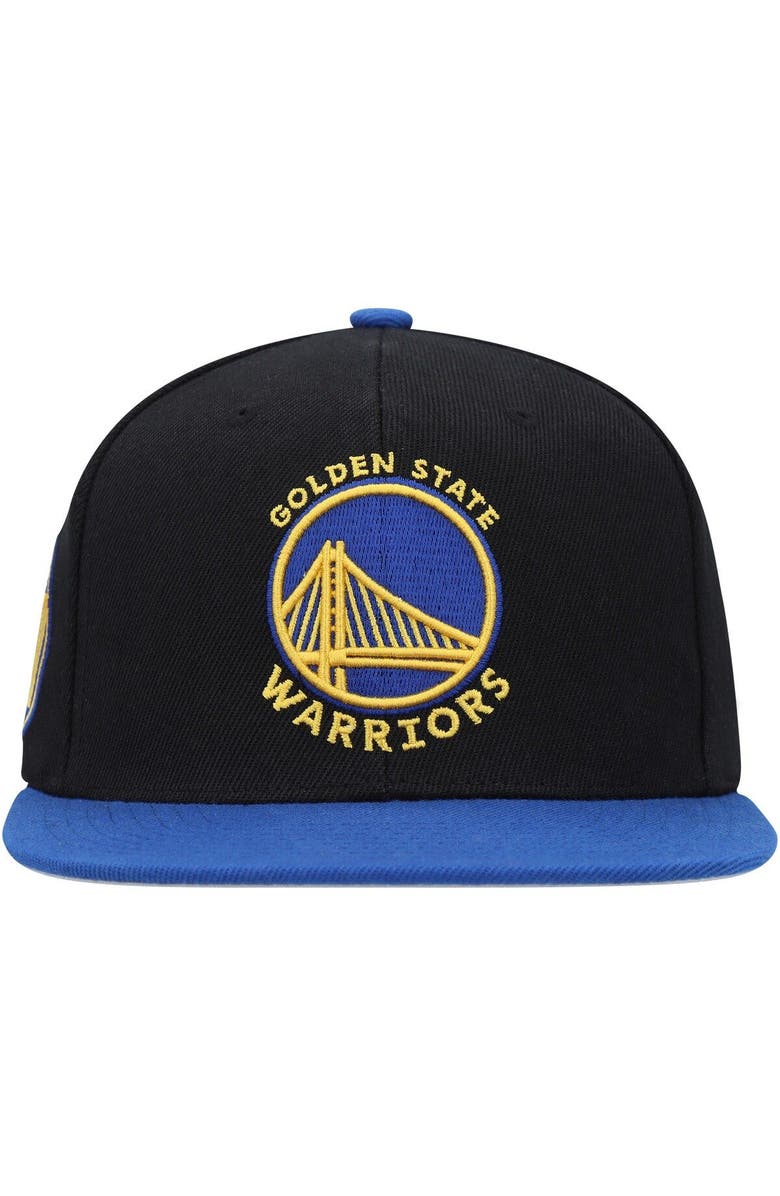 Mitchell & Ness Men's Mitchell & Ness Black/Royal Golden State Warriors Side Core 2.0 Snapback Hat, Alternate, color, Black