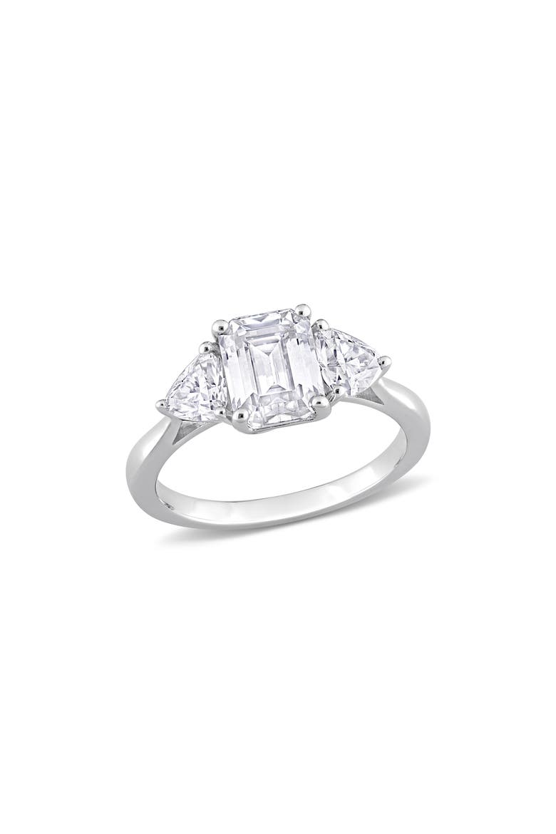 Octagon Cut & Trilliant Cut Moissanite Ring, Main, color, WHITE