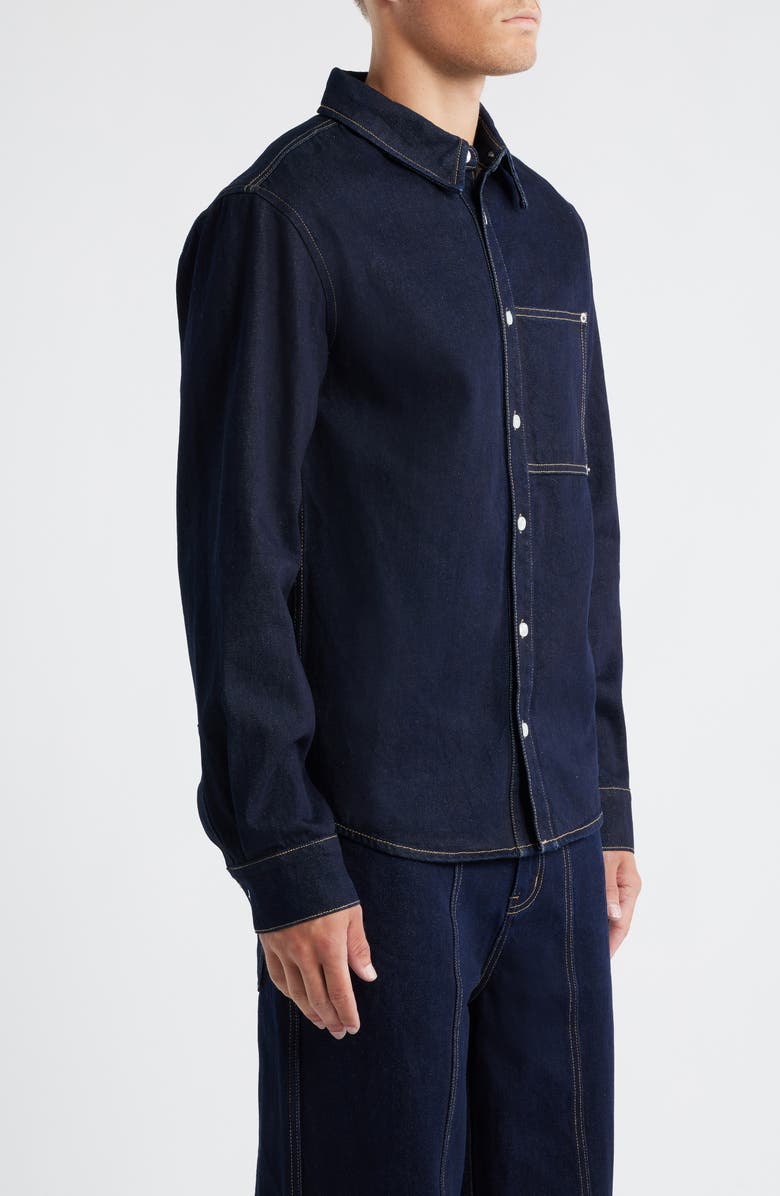 KROST Cotton Denim Button-Up Shirt, Alternate, color, Indigo Wash