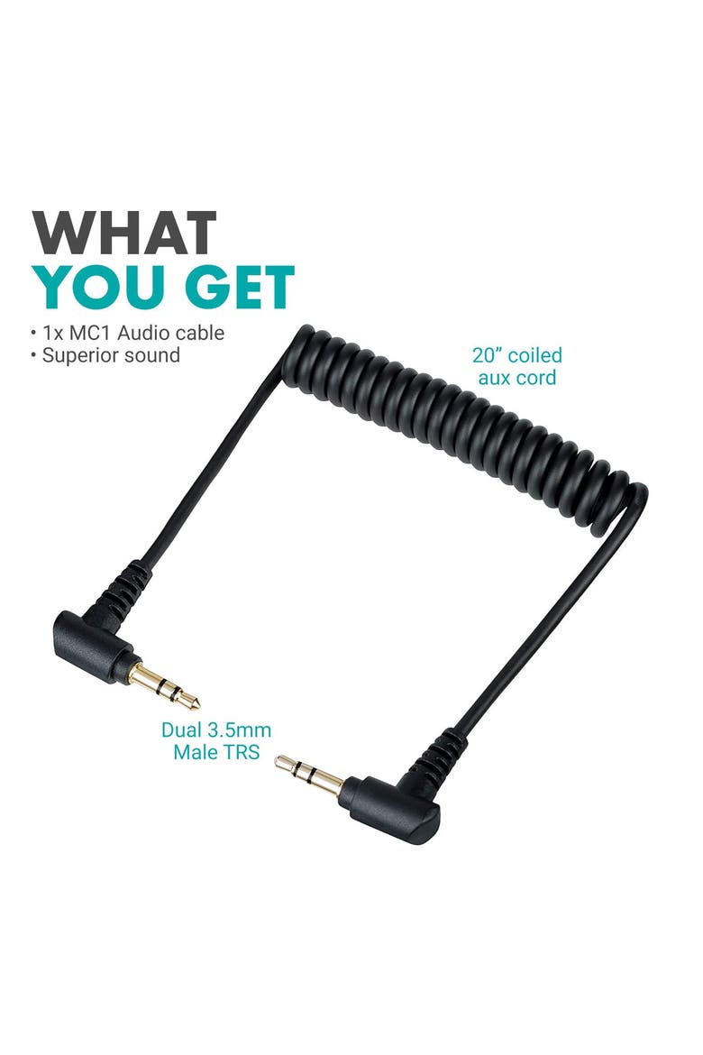 MC1 3.5mm Audio Cable - Dual Male TRS Connectors, Alternate, color, Black