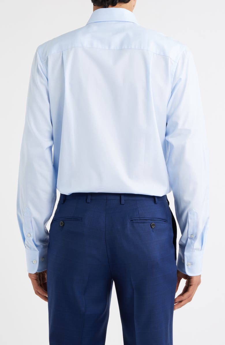 David Donahue Trim Fit Super Fine Twill Dress Shirt, Alternate, color, Sky