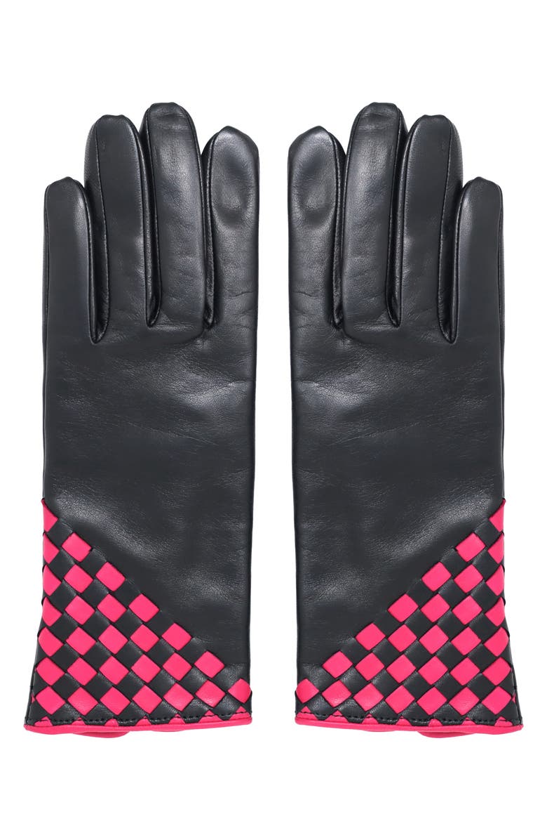 Nicoletta Rosi Cashmere Lined Leather Gloves, Alternate, color,