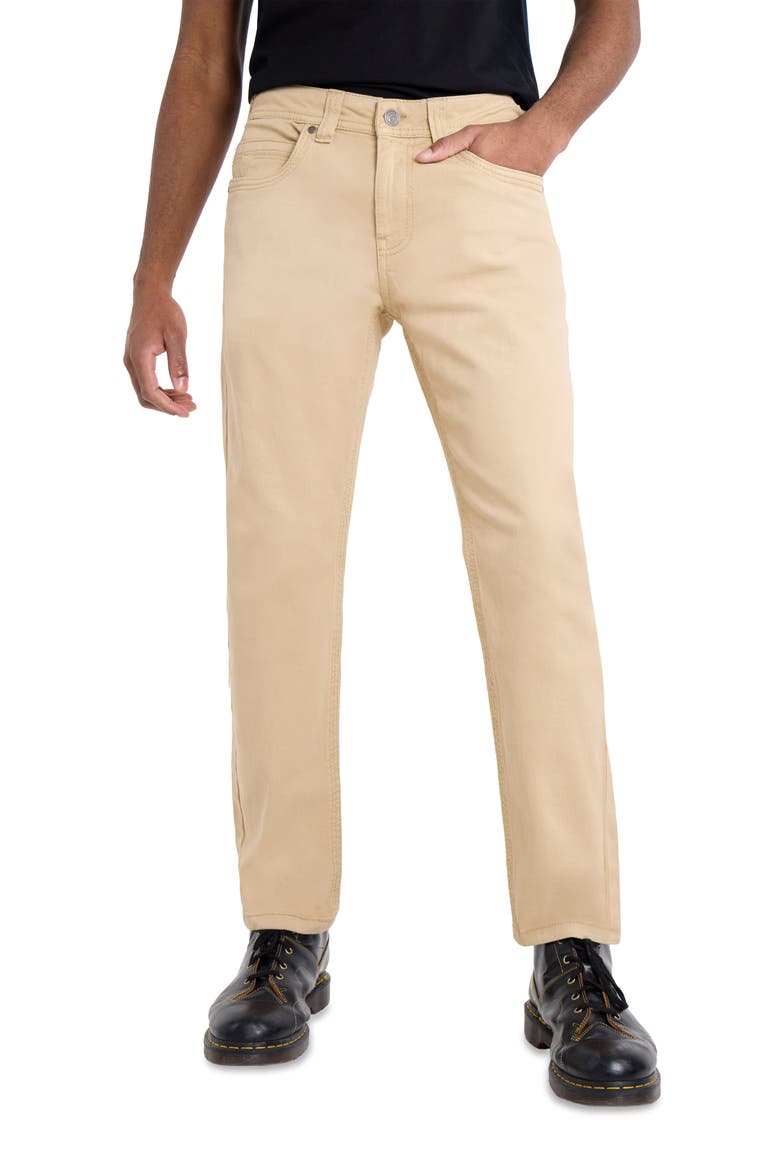 Saddle Stitch Slim Fit Jeans, Main, color, KHAKI