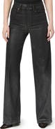 PAIGE Sasha Ombré Sparkle Coated High Waist Wide Leg Jeans
