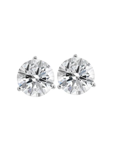 Certified 4 1/2 Ct Lab Grown Diamond Martini Screw Back Studs 14k Gold