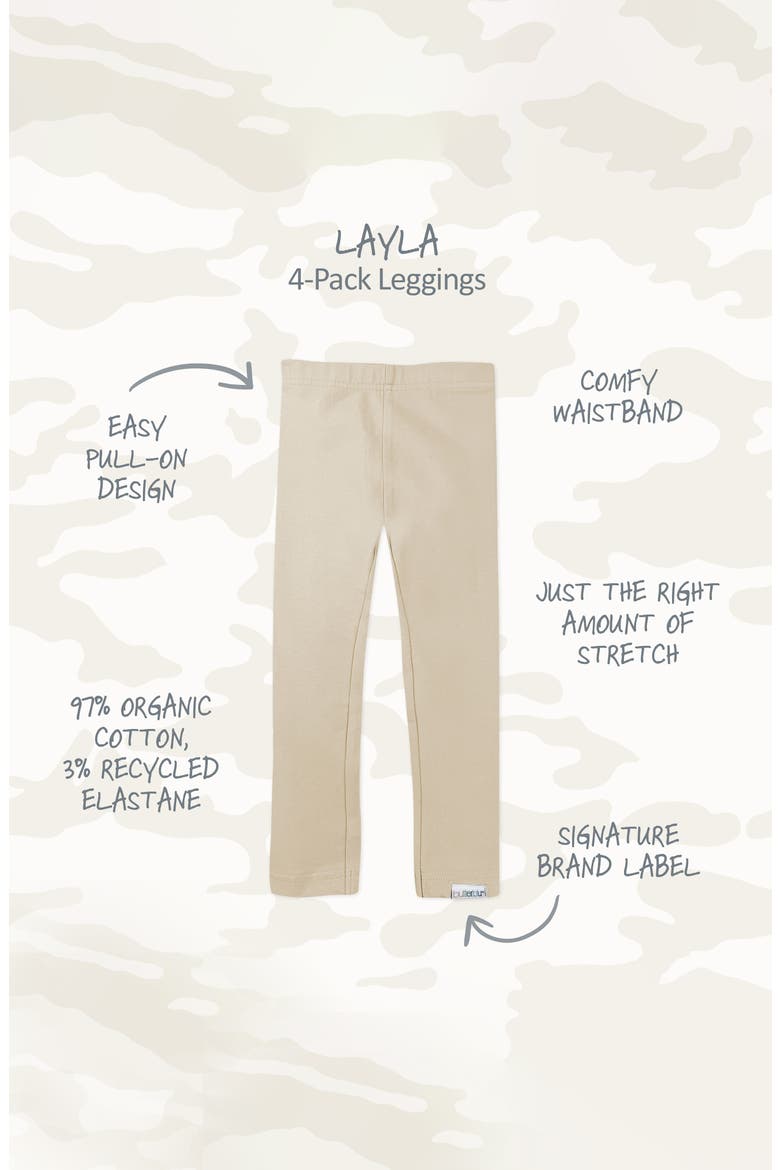 Kids' 4-Pack Layla Leggings, Alternate, color, SEAFOAM CAMO