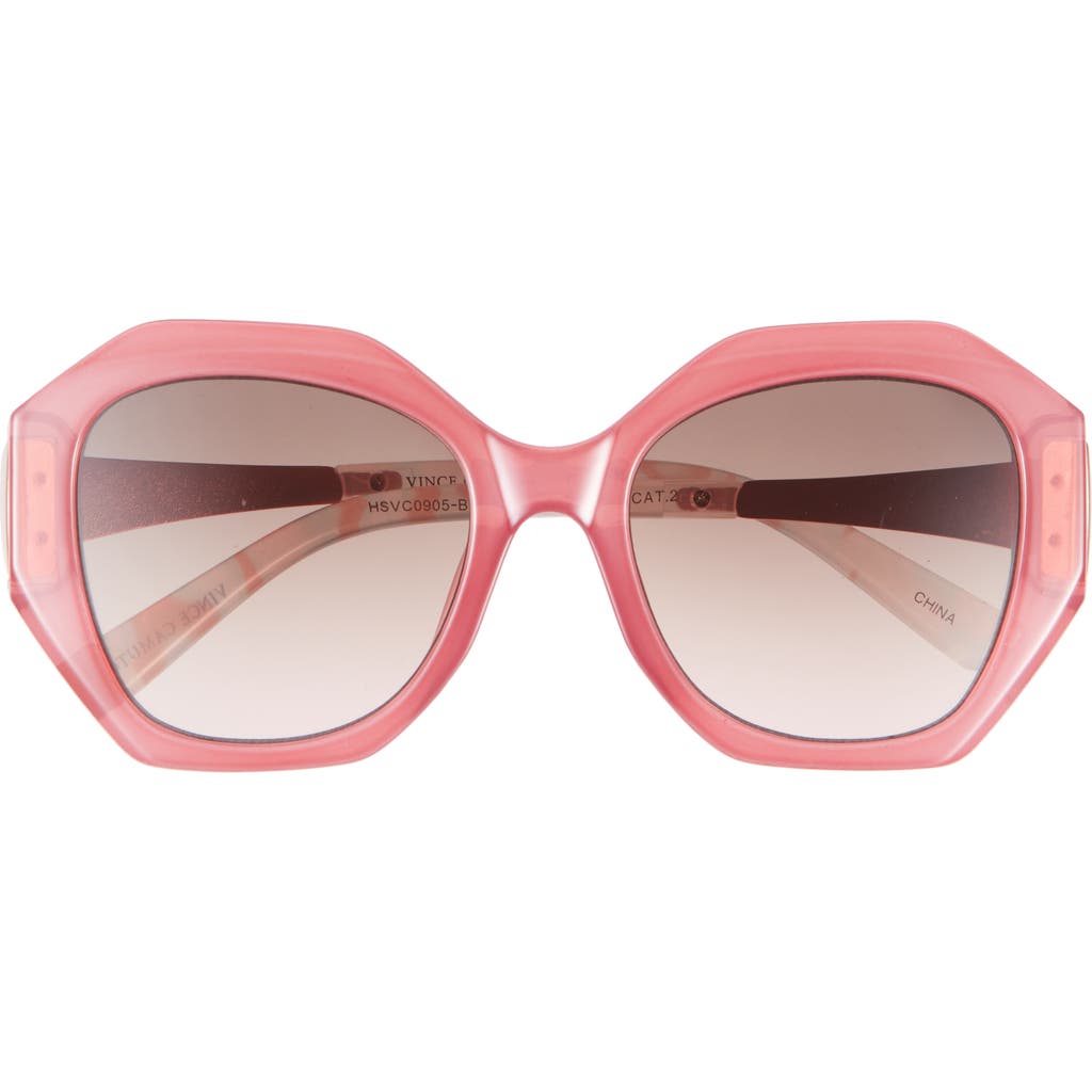 Vince Camuto Geometric Sunglasses In Rose/pearl