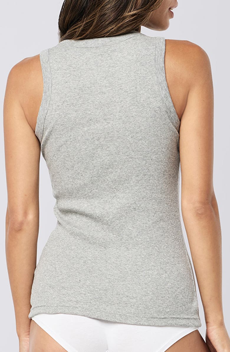 Papinelle Milla Rib Shelf Bra Tank, Alternate, color, Grey