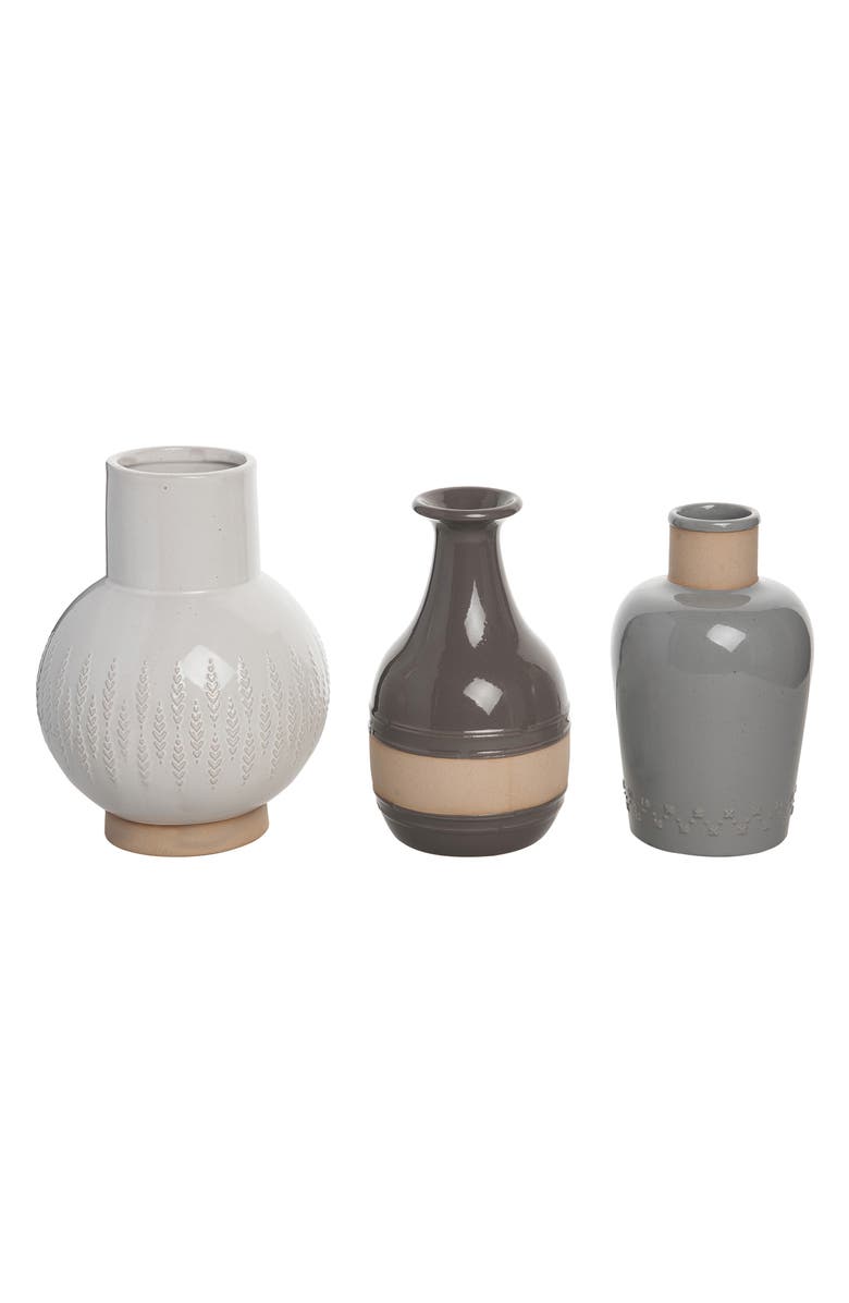 Transpac Set of 3 Common Ground Vases, Main, color, 