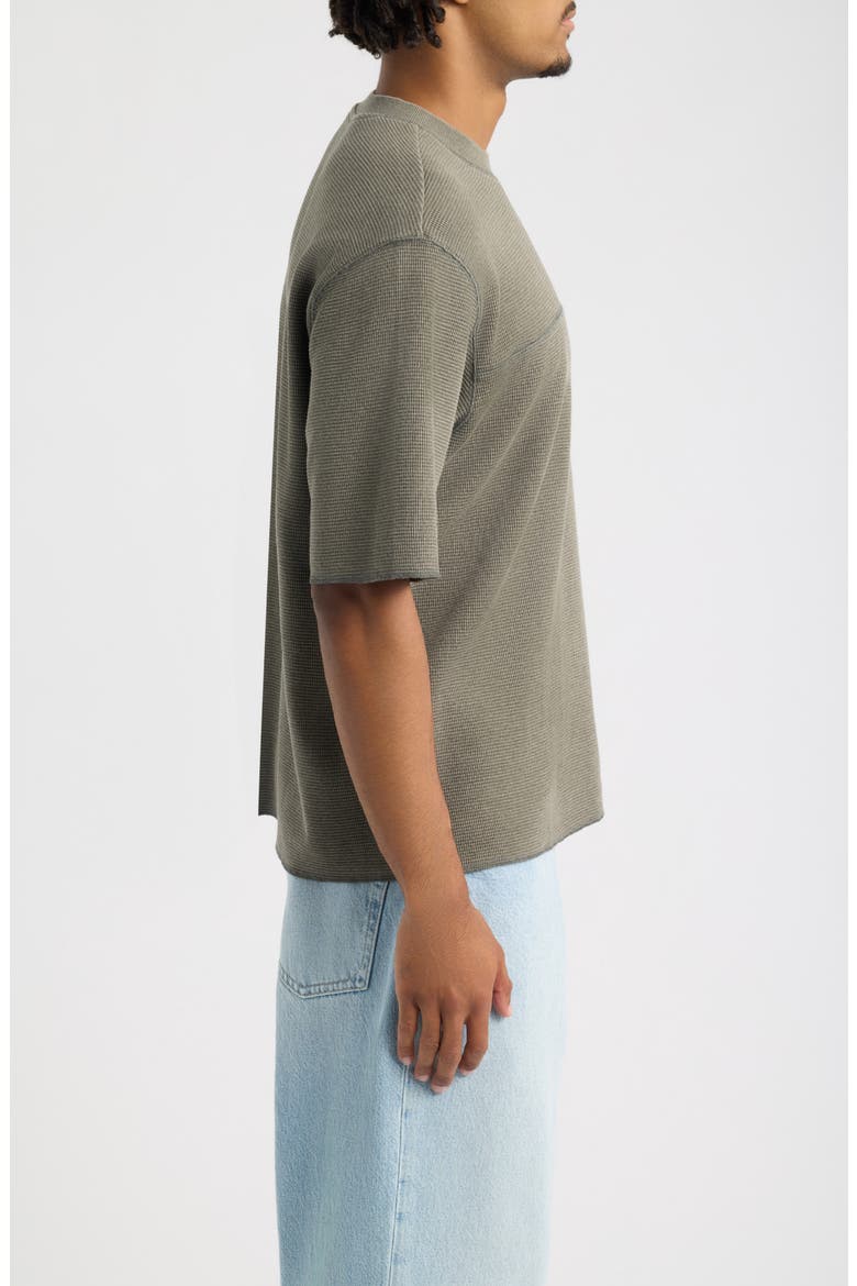 Oversize Cotton Blend Waffle T-Shirt, Alternate, color, GREY WINTER