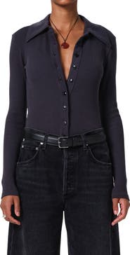 Citizens of Humanity Gila Rib Knit Button-Up Shirt