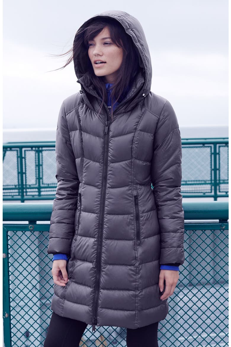 'Snow Drift' Quilted Down Parka, Alternate, color, PEWTER GUNMETAL