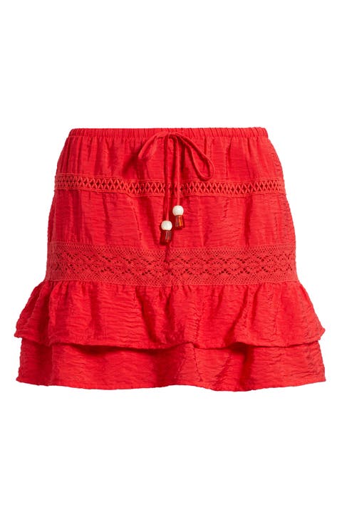 Ruffle Tie Waist Miniskirt