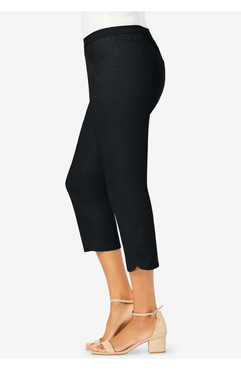 Jessica London Stretch Denim Crop Jeggings, Alternate, color, Black