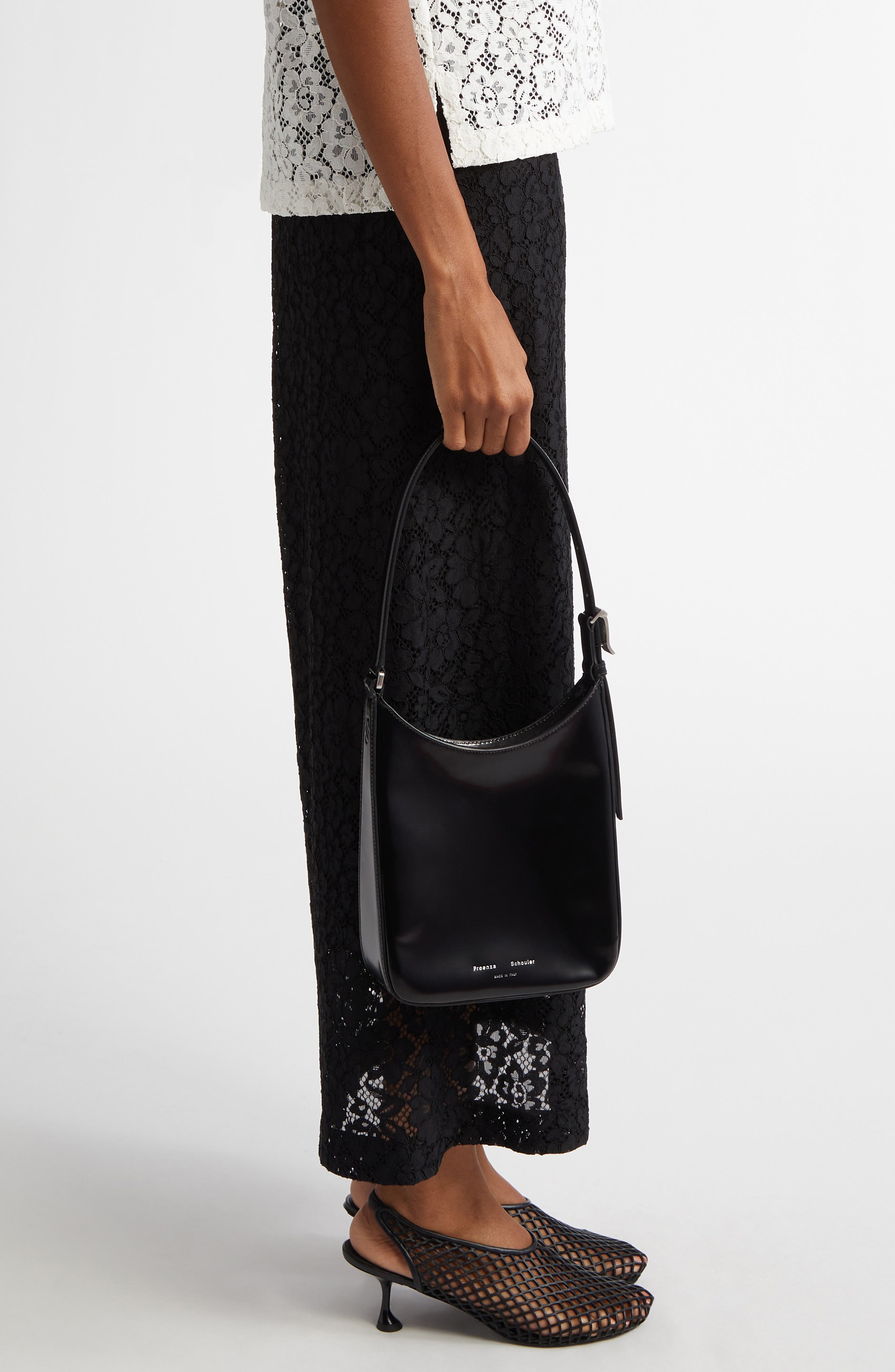 Proenza Schouler Slope Leather Shoulder Bag, Alternate, color, 