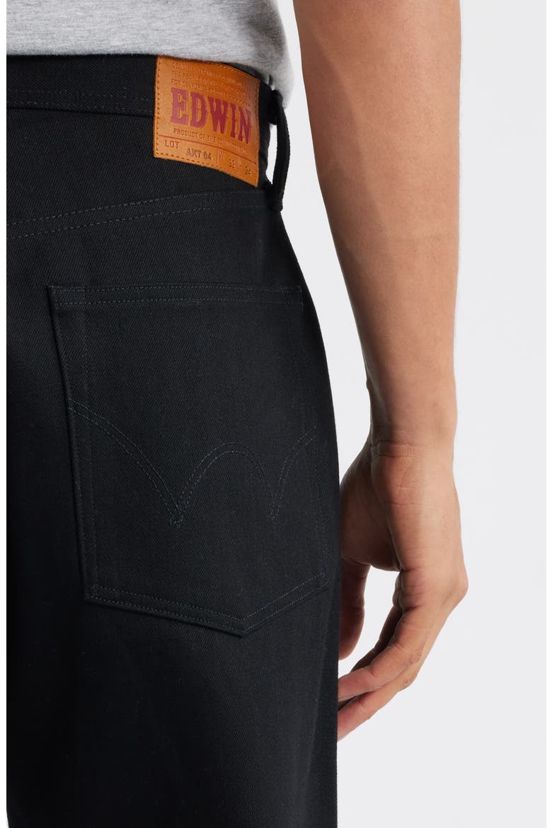 Wide Straight Leg Selvedge Jeans, Alternate, color, BLACK DRY
