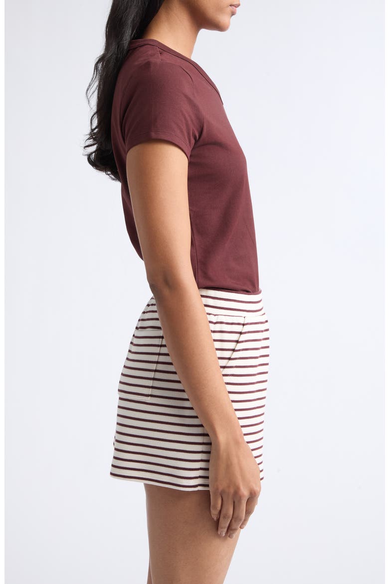 Devin Short Sleeve V-Neck Tee, Alternate, color, RAISIN