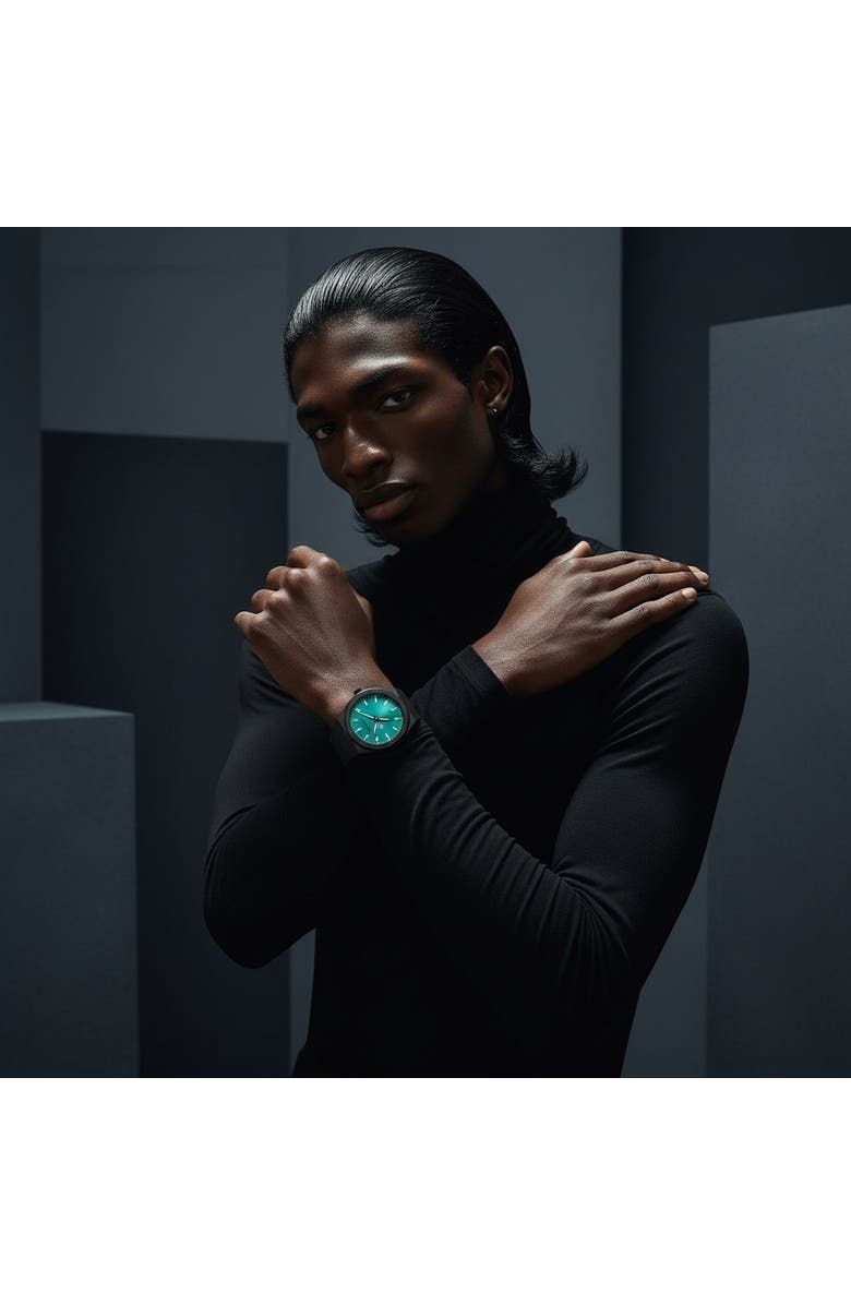 NCMPRBL Elevate Link Maldives Swiss Movement Bracelet Watch, 42MM, Alternate, color, Black/Aqua