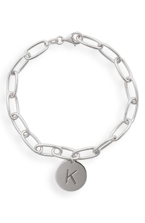 Initial Disc Charm Bracelet