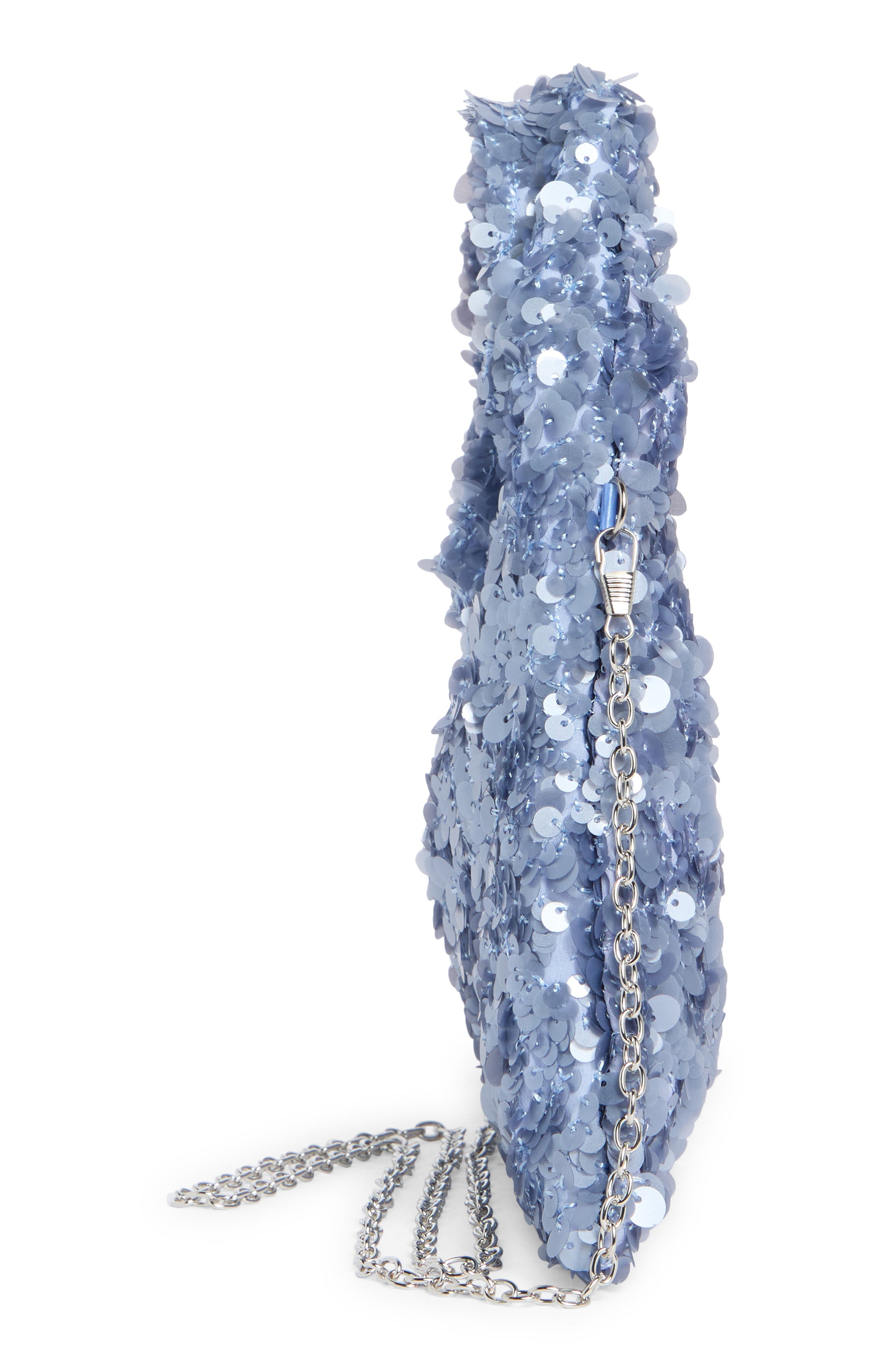 Fern Sequin Clutch, Alternate, color, DENIM