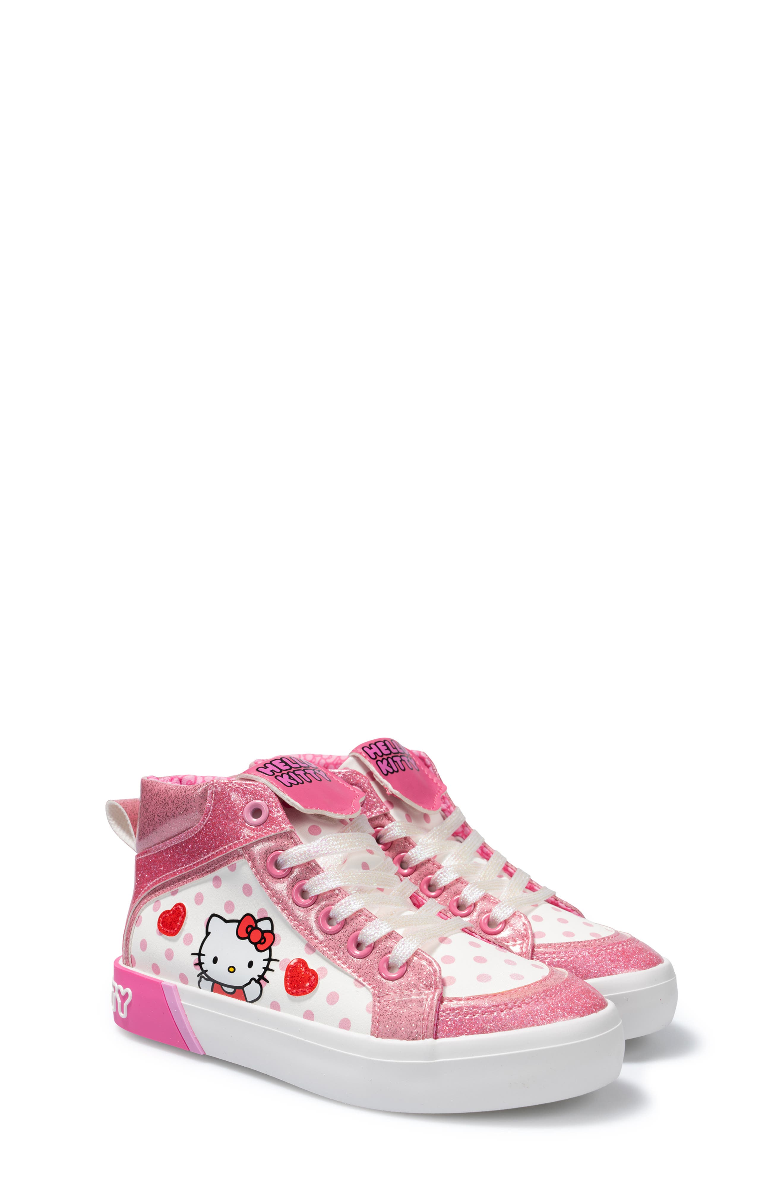 Ground Up Kids' Hello Kitty High Top Sneaker, Alternate, color, Pink