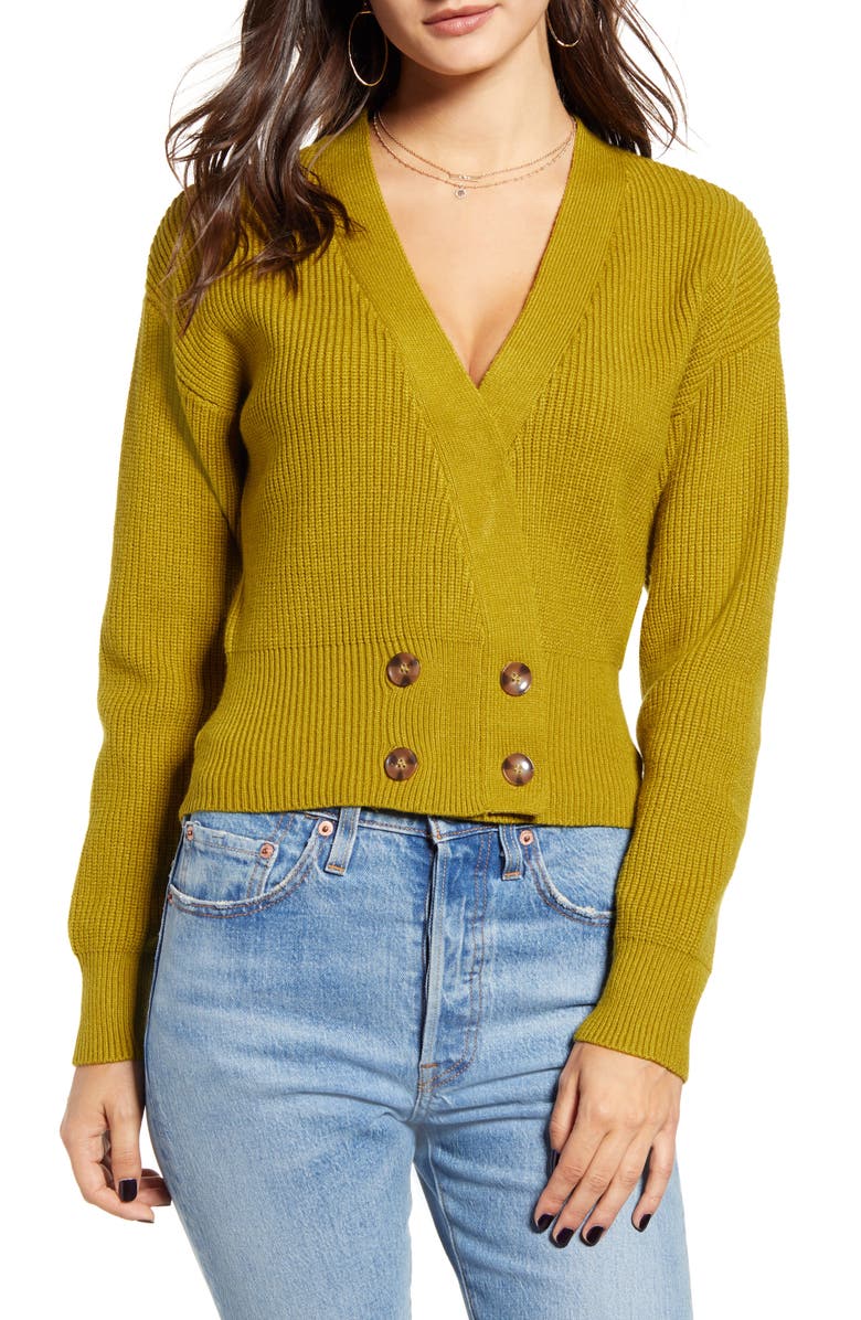 J.O.A. Double Breasted Cardigan, Main, color, 