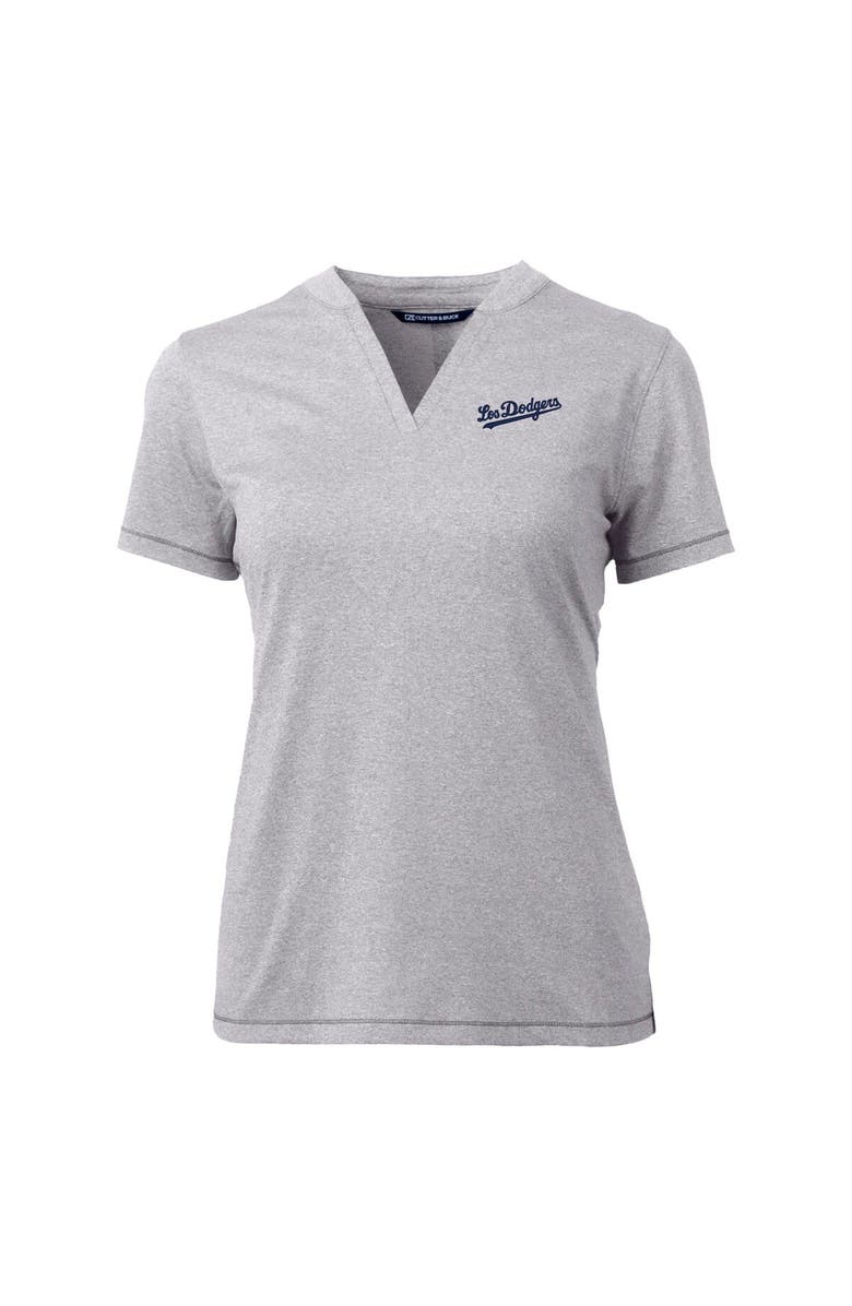 Cutter & Buck Women's Cutter & Buck  Heather Gray Los Angeles Dodgers City Connect Forge Heathered Stretch Blade Top, Alternate, color, 