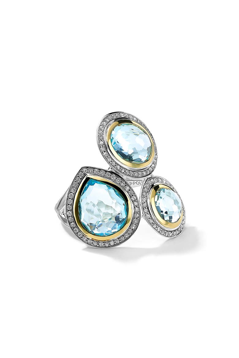 Chimera Lollipop Ring, Main, color, BLUE/ YELLOW GOLD/ SILVER