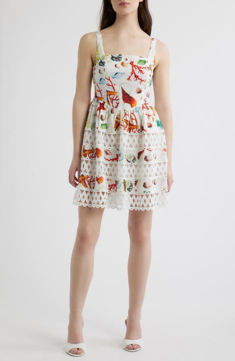 Giorgia Lace Inset Cotton Mini Sundress