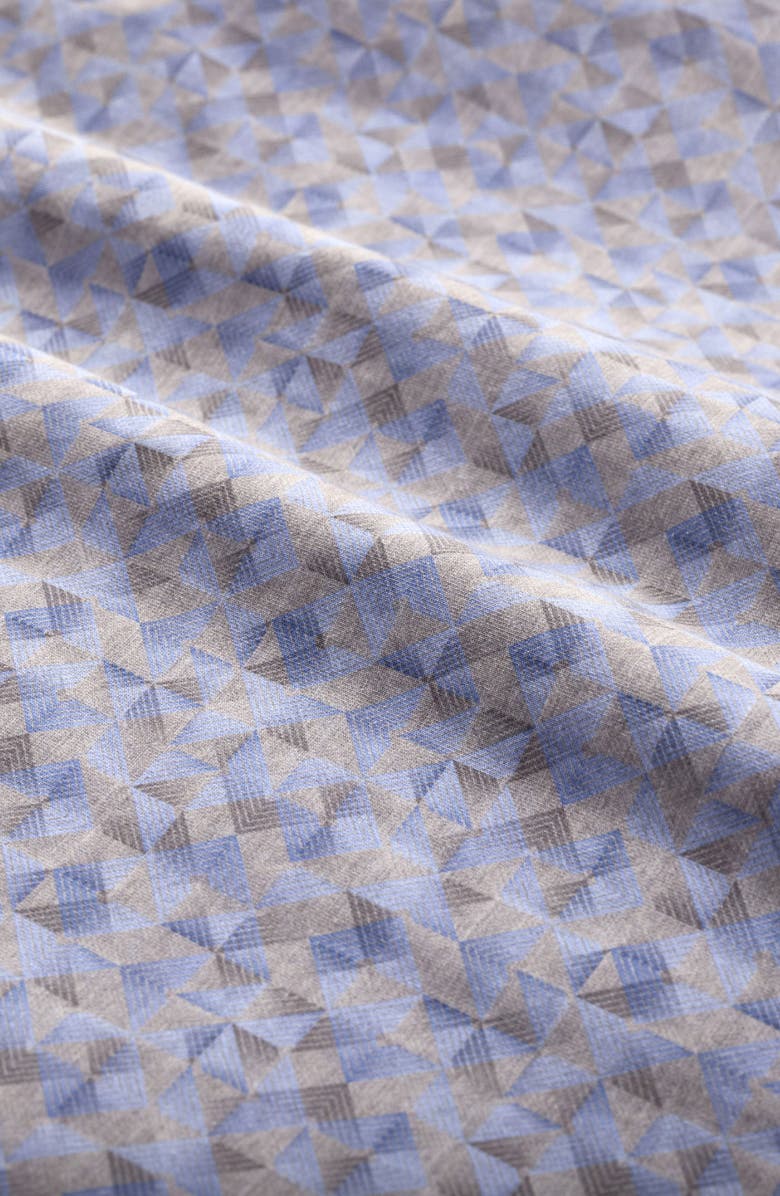 Bugatchi Jimmy OoohCotton<sup>®</sup> Geo Print Button-Up Shirt, Alternate, color, Sand