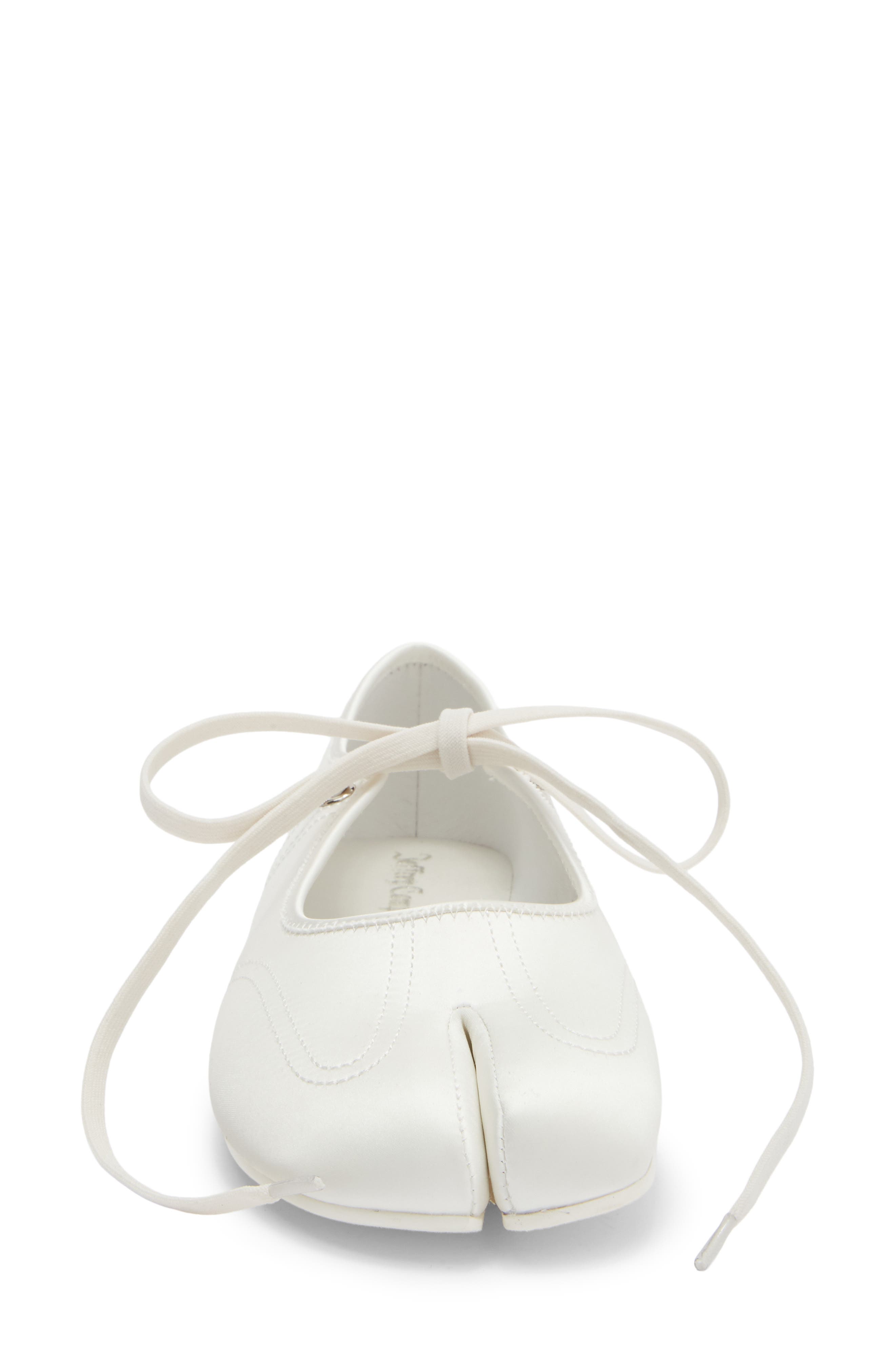 Jeffrey Campbell Saturna Split Toe Mary Jane Flat, Alternate, color, White Satin
