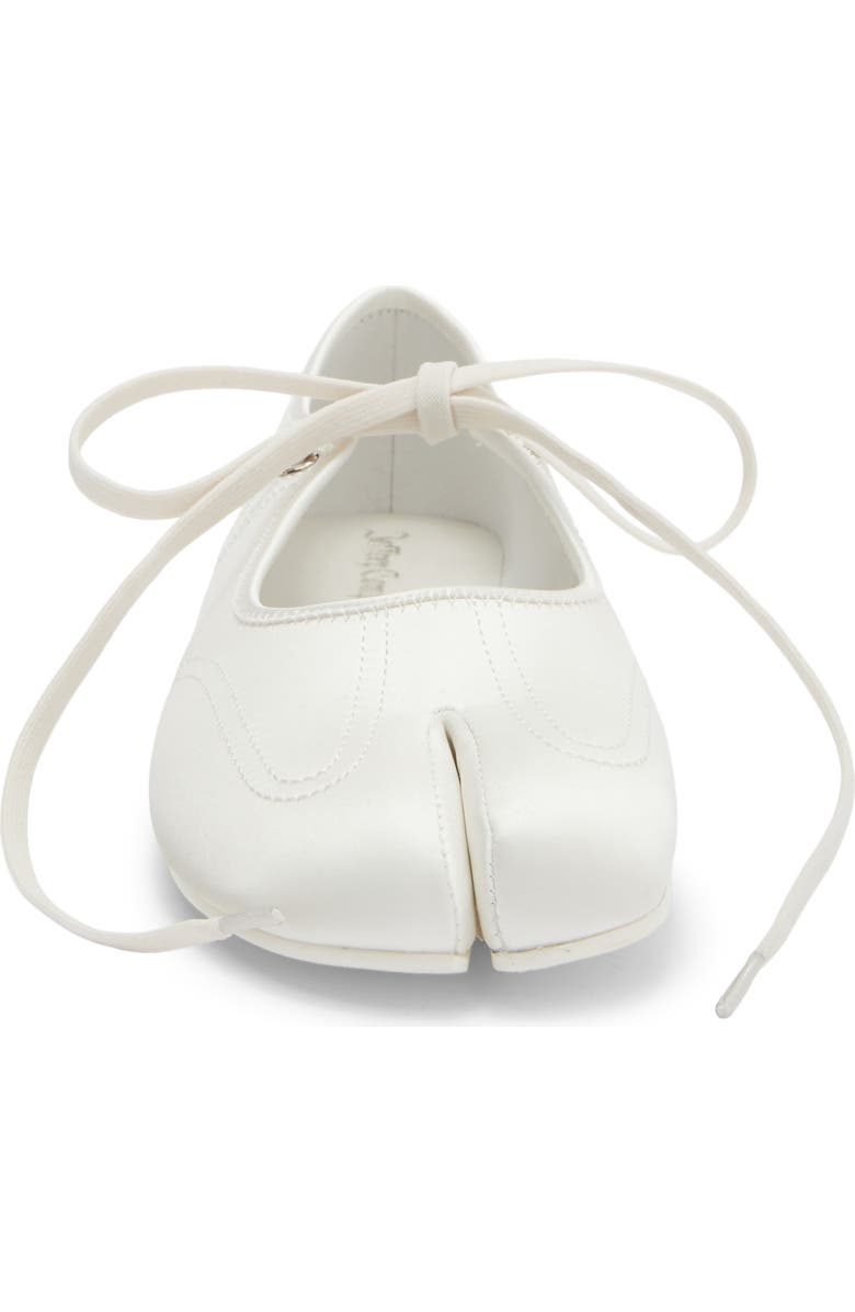 Jeffrey Campbell Saturna Split Toe Mary Jane Flat, Alternate, color, White Satin