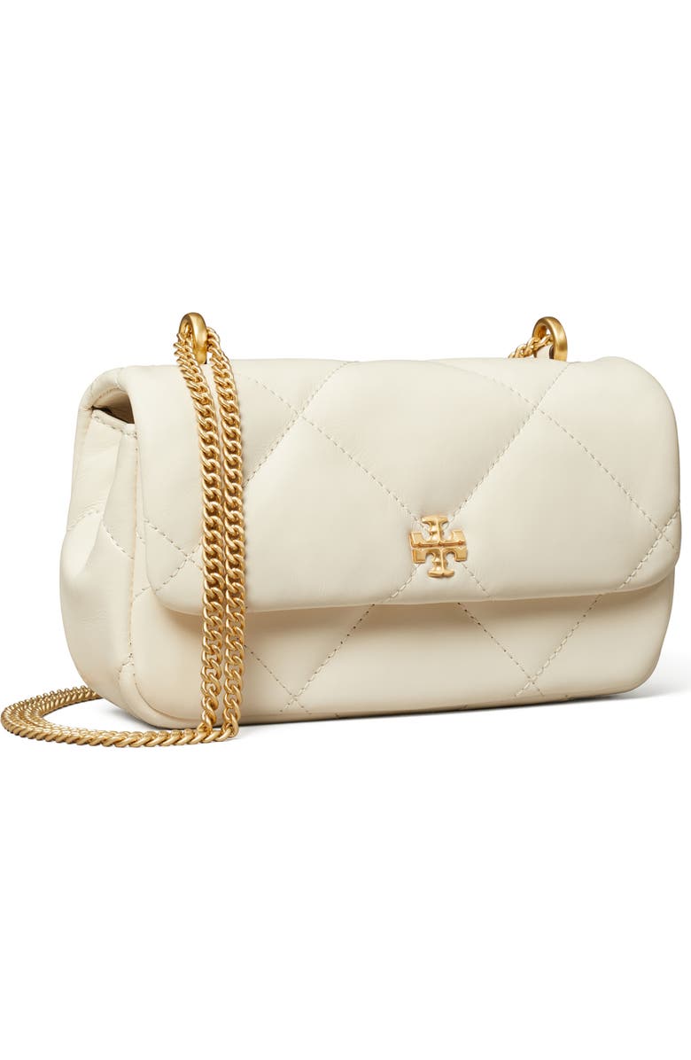 Tory Burch Kira Mini Diamond Quilted Leather Crossbody Bag, Alternate, color, Warm White