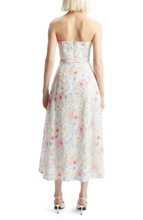 Bardot Floral Strapless Midi Dress