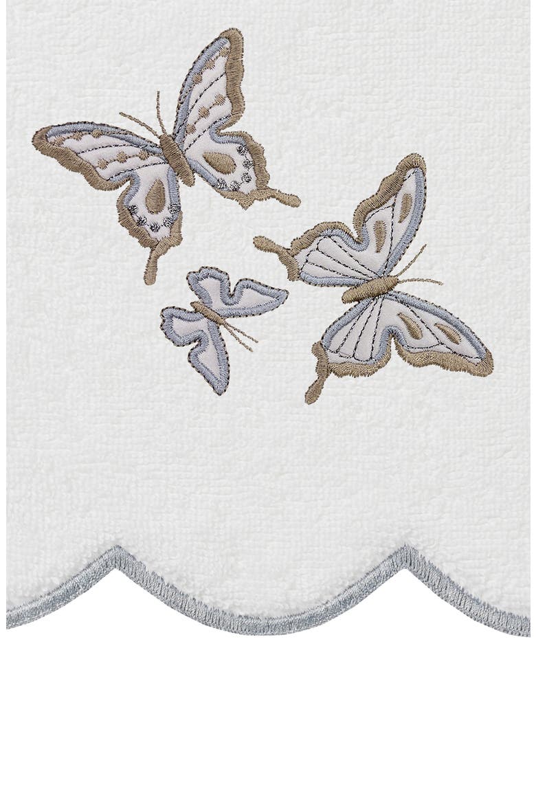 3-Piece Brittney Embroidered Turkish Cotton Towel Set, Alternate, color, WHITE/ GRAY