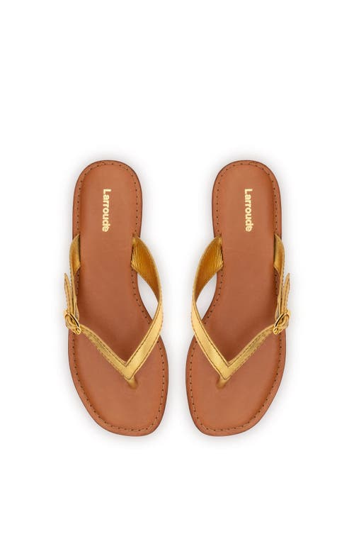 Larroude Larroudé Mary Kate Flat Sandal In Gold
