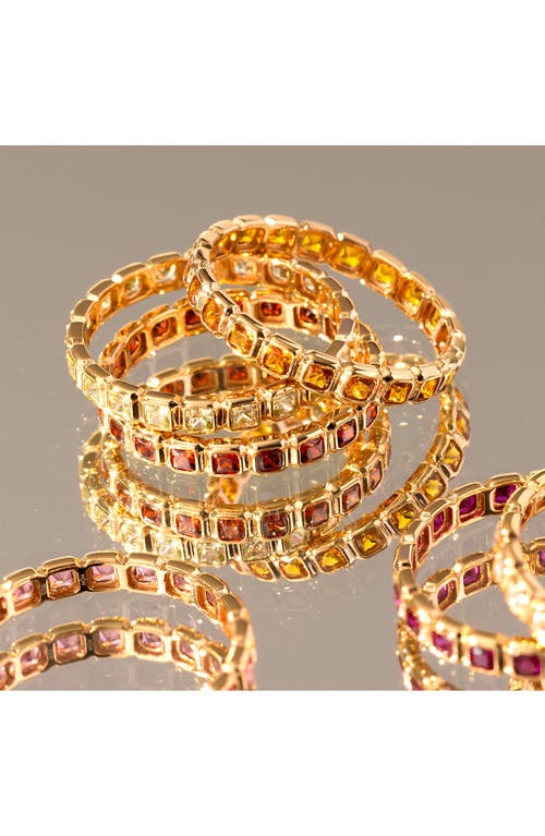 Made By Mary Cubic Zirconia Eternity Birthstone Ring In Silver