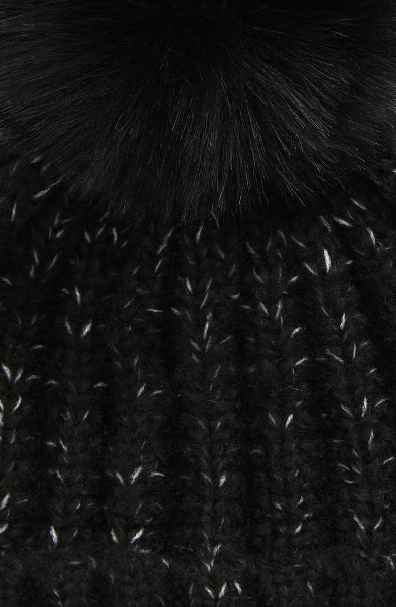 Kyi Kyi Chunky Ribbed Beanie with Faux Fur Pompom, Alternate, color,