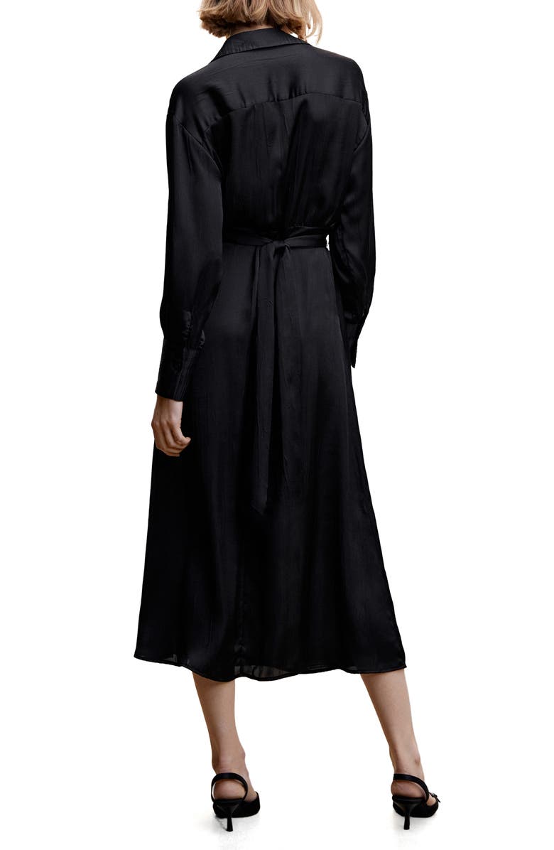 MANGO Long Sleeve Button-Up Midi Dress, Alternate, color, 