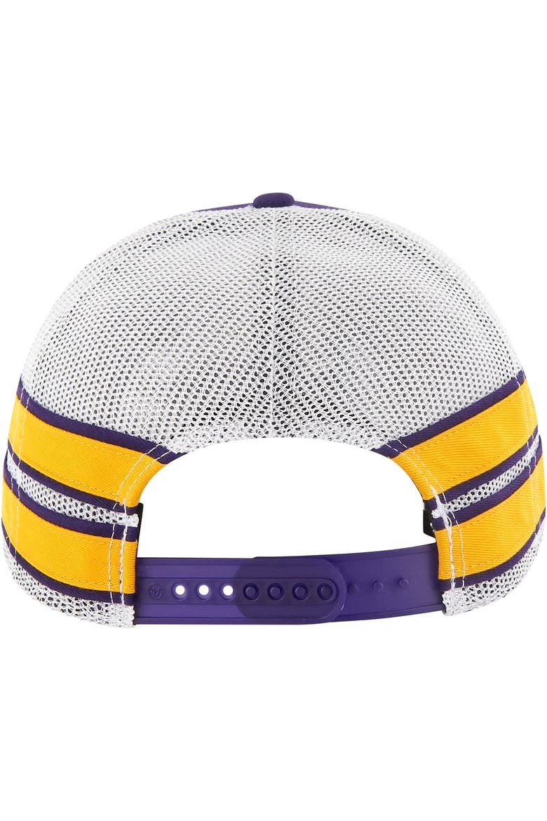 Men's '47 Purple LSU Tigers Straight Eight Adjustable Trucker Hat, Alternate, color, Purple