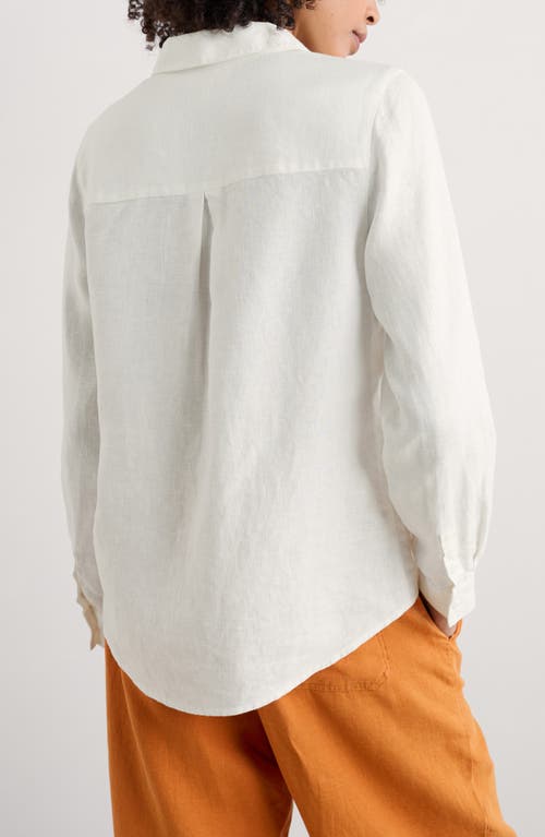 Shop Seasalt Cornwall Hazel Branch Linen Button-up Shirt In Chalk