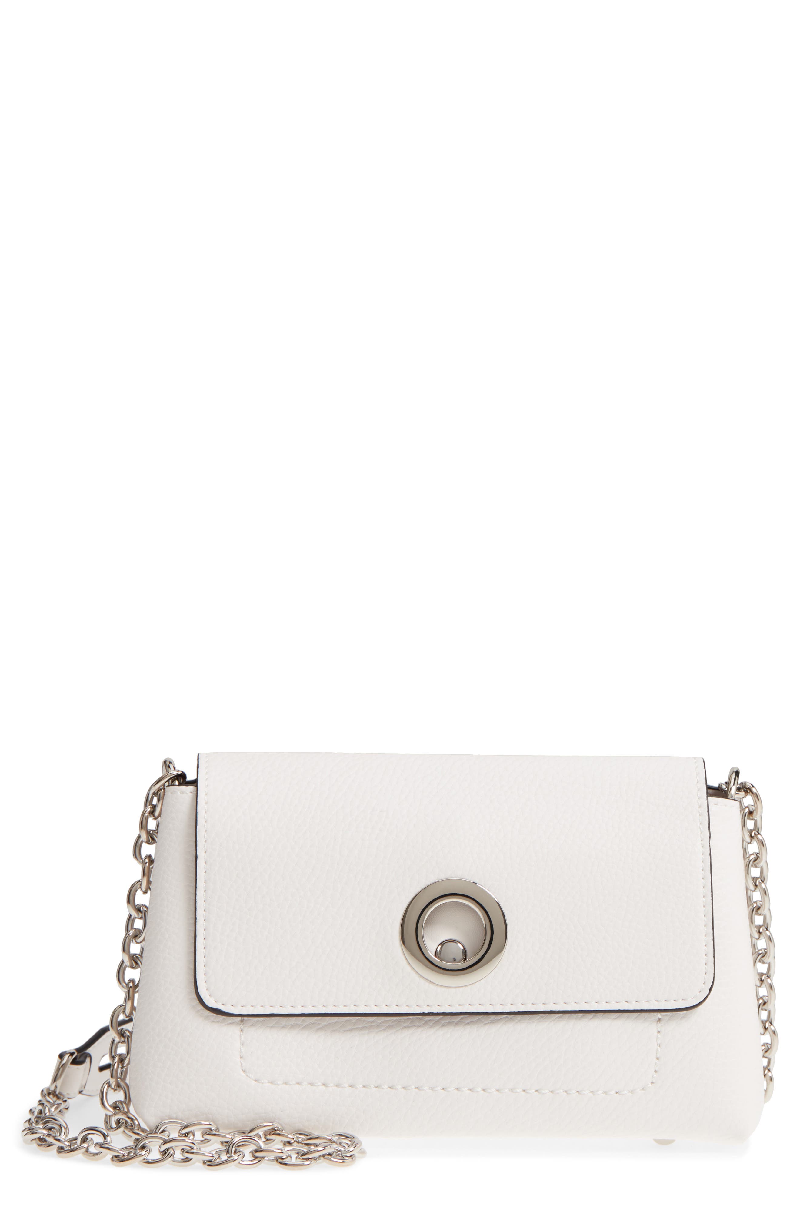 Sondra Roberts Chain Strap Faux Leather Crossbody Bag, Main, color, 
