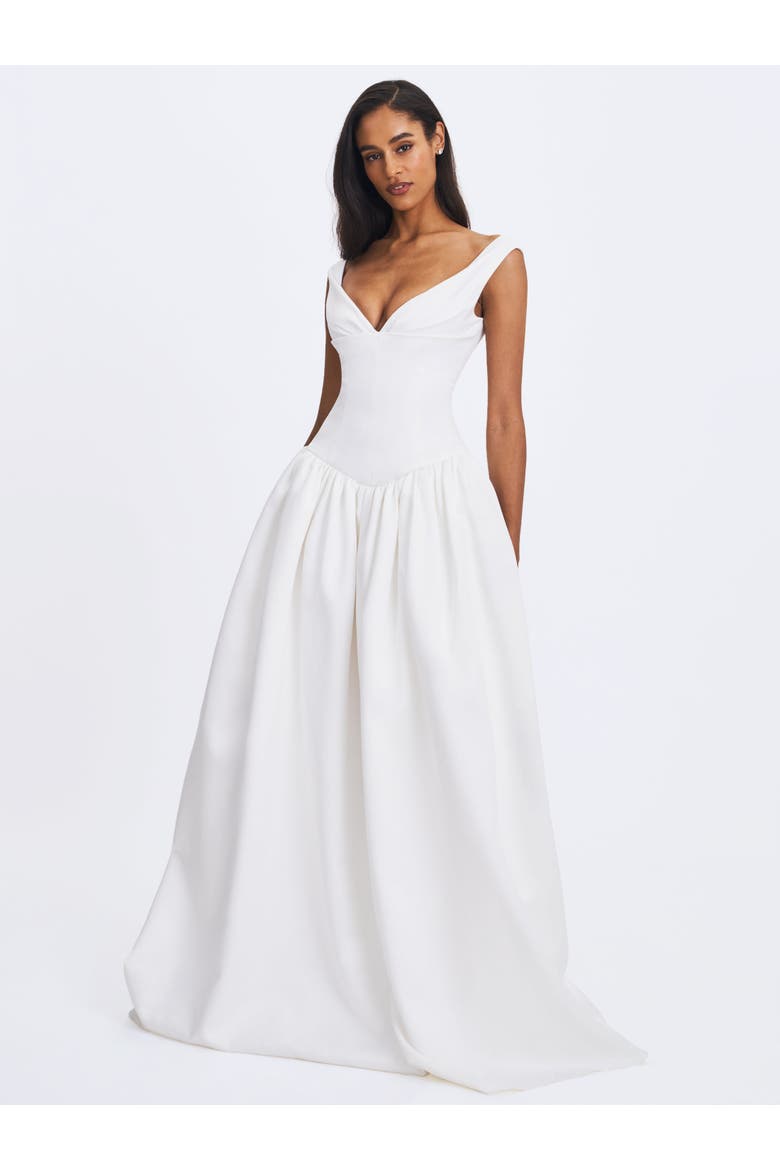 Siena Satin Sweetheart Wedding Gown, Alternate, color, White