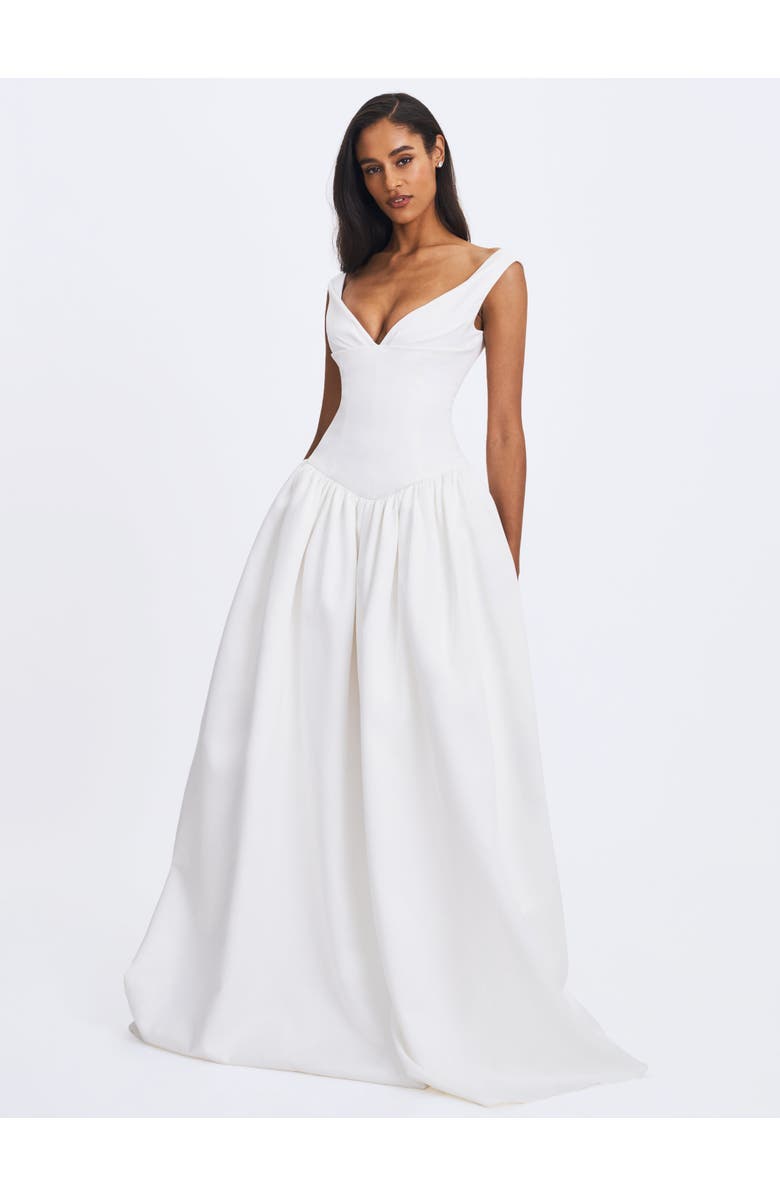 Miss Circle Siena Satin Sweetheart Wedding Gown, Alternate, color, White