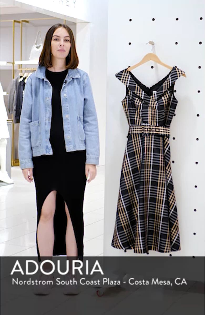 Belted Plaid Midi Dress, sales video thumbnail