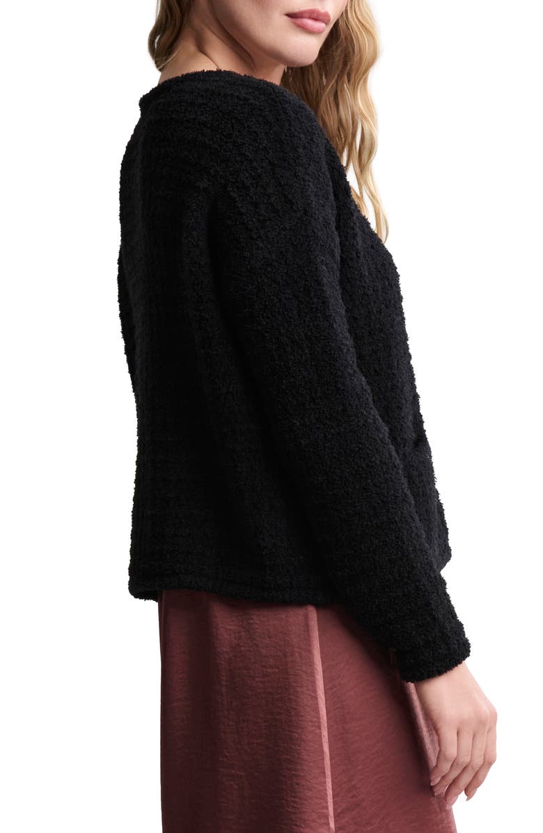 Barefoot Dreams<sup>®</sup> CozyChic<sup>®</sup> Textured Cardigan, Alternate, color, Black