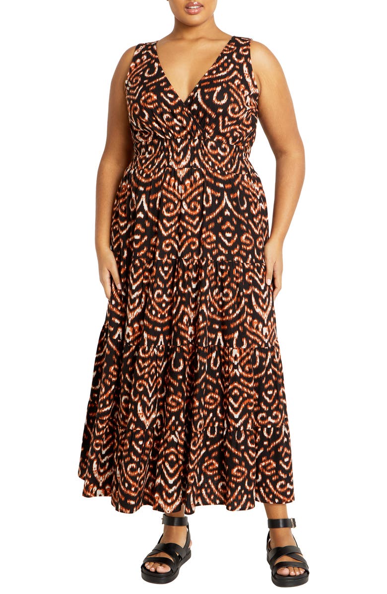 City Chic Amara Tie Back Dress, Main, color, 