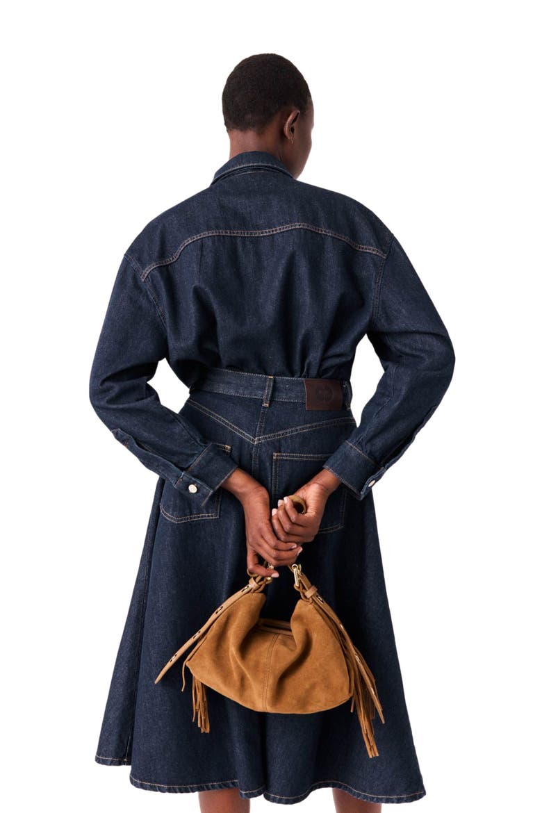 Denim jacket with bow, Alternate, color, Navy