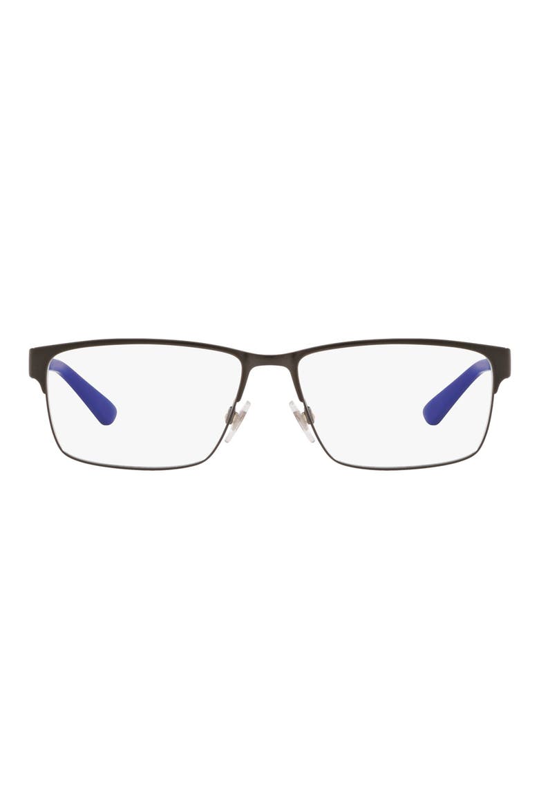 56mm Rectangular Optical Glasses, Main, color, GUNMETAL